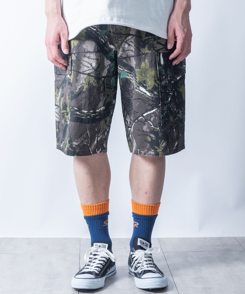Starting Over（スターティングオーバー）の「bio-wash camouflage wide cargo half pants / バイオウォッシュ カモフラージュ ワイド カーゴ ハーフ パンツ（カーゴパンツ・メンズ・ウッドランド/リアルツリーカモ/デザートカモ・M/L/XL）」の10枚目の写真