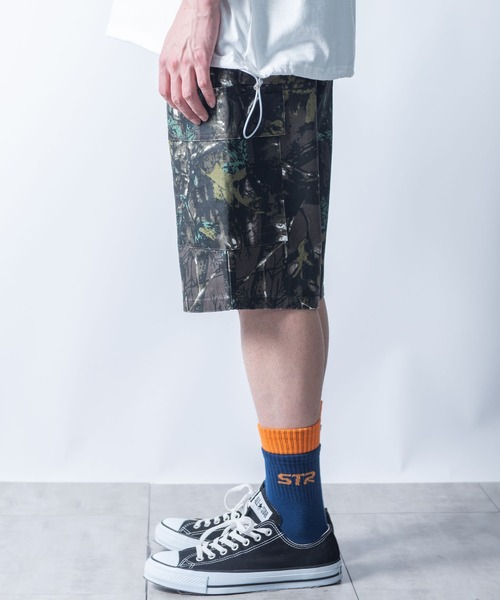 Starting Over（スターティングオーバー）の「bio-wash camouflage wide cargo half pants / バイオウォッシュ カモフラージュ ワイド カーゴ ハーフ パンツ（カーゴパンツ・メンズ・ウッドランド/リアルツリーカモ/デザートカモ・M/L/XL）」の12枚目の写真