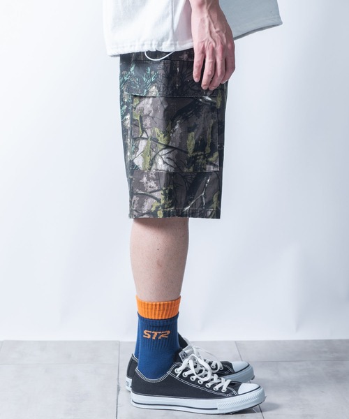Starting Over（スターティングオーバー）の「bio-wash camouflage wide cargo half pants / バイオウォッシュ カモフラージュ ワイド カーゴ ハーフ パンツ（カーゴパンツ・メンズ・ウッドランド/リアルツリーカモ/デザートカモ・M/L/XL）」の14枚目の写真