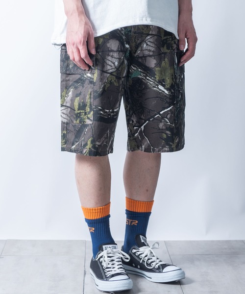 Starting Over（スターティングオーバー）の「bio-wash camouflage wide cargo half pants / バイオウォッシュ カモフラージュ ワイド カーゴ ハーフ パンツ（カーゴパンツ・メンズ・ウッドランド/リアルツリーカモ/デザートカモ・M/L/XL）」の15枚目の写真