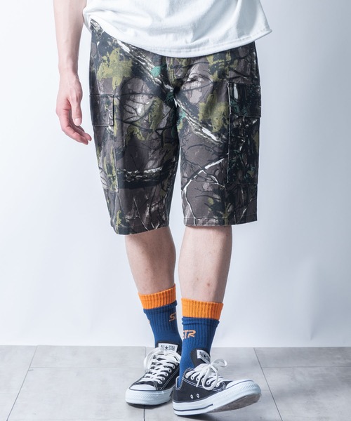 Starting Over（スターティングオーバー）の「bio-wash camouflage wide cargo half pants / バイオウォッシュ カモフラージュ ワイド カーゴ ハーフ パンツ（カーゴパンツ・メンズ・ウッドランド/リアルツリーカモ/デザートカモ・M/L/XL）」の16枚目の写真