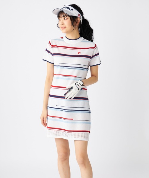 FILA GOLF(フィラゴルフ )の「ニットワンピース(ワンピース・レディース・ライム/レッド/ネイビー/ブルー・MEDIUM/LARGE/X-LARGE)」の1枚目の写真
