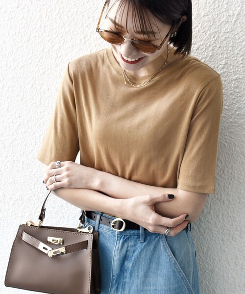 ハーフスリーブクルーネックスウェット 日本製ラフィー天竺（5.5オンス）ガゼットクルーネック ハーフ