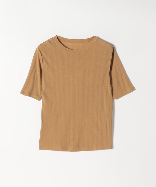 SHIPS any（シップス エニィ）の「SHIPS any:〈洗濯機可能〉シアー リブ ハーフ スリーブ クルーネック TEE（Tシャツ/カットソー・レディース・ホワイト/チャコールグレー/キャメル・ONE SIZE）」の19枚目の写真