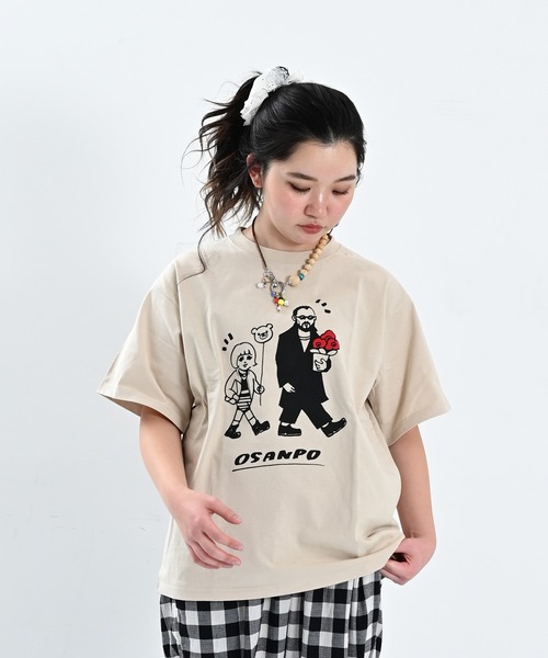 MARKEY'S(マーキーズ)の「【YUKI HORIMOTO】別注プリントTシャツ/おとな(Tシャツ/カットソー・レディース・ベージュ/グレー/ホワイト・160cm/180cm/170cm)」の5枚目の写真