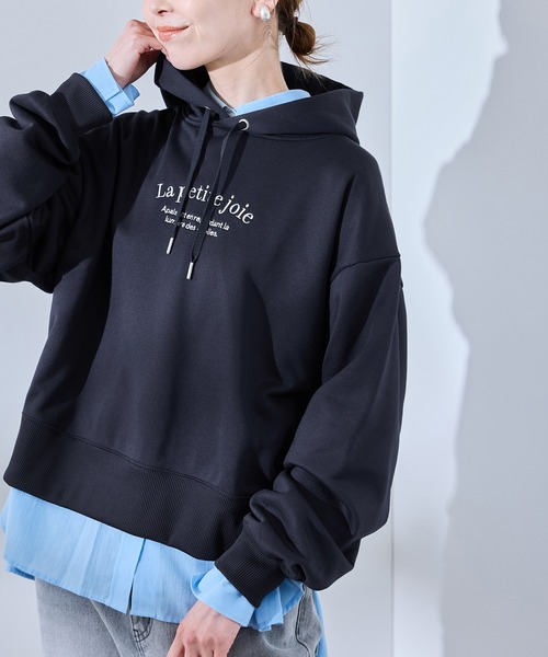 ROPE' PICNIC（ロペピクニック）の「アソートロゴ刺繍裏毛フーディー（パーカー・レディース・グレー系その他/オフホワイト/ネイビー/ピンク・38）」の4枚目の写真