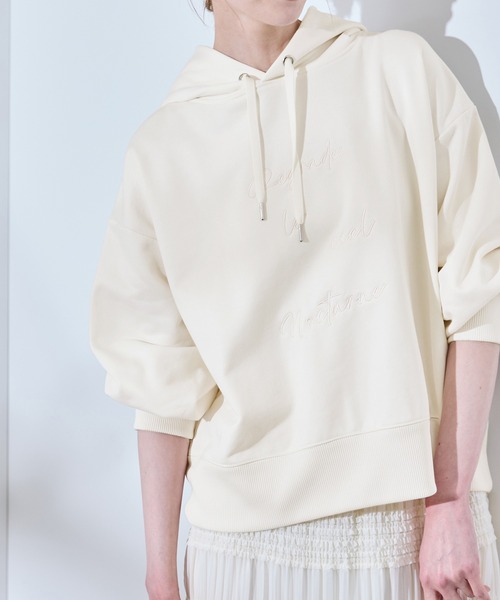 ROPE' PICNIC（ロペピクニック）の「アソートロゴ刺繍裏毛フーディー（パーカー・レディース・グレー系その他/オフホワイト/ネイビー/ピンク・38）」の2枚目の写真