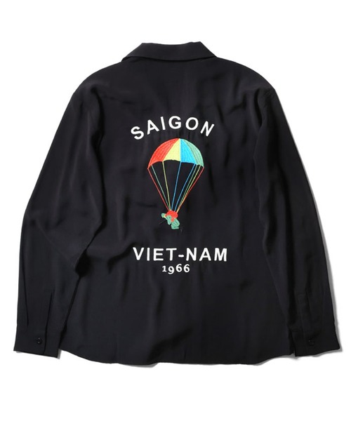 HOUSTON（ヒューストン）の「HOUSTON スーベニアシャツ（VIETNAM）（シャツ/ブラウス・メンズ・ブラック/オフホワイト/オリーブ・MEDIUM/LARGE/X-LARGE/XX-LARGE）」の5枚目の写真