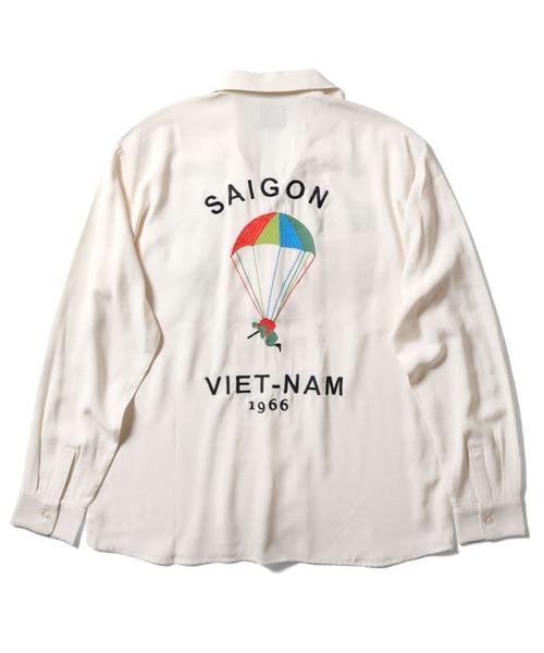 HOUSTON（ヒューストン）の「HOUSTON スーベニアシャツ（VIETNAM）（シャツ/ブラウス・メンズ・ブラック/オフホワイト/オリーブ・MEDIUM/LARGE/X-LARGE/XX-LARGE）」の4枚目の写真