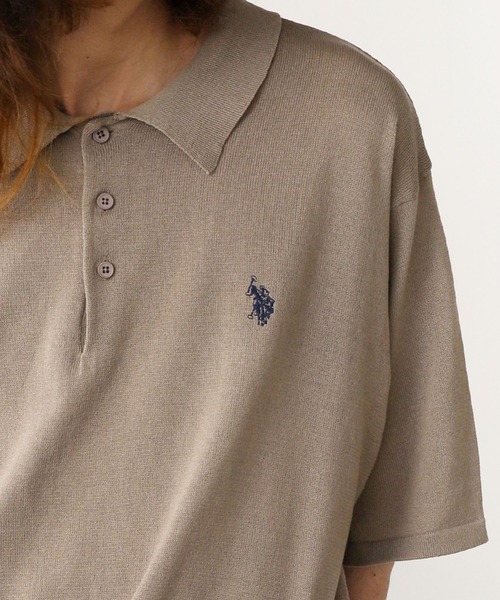 ぽちんたさ U.S. POLO ASSN./ユーエスポロアッスン ワンポイント刺繍 ニット