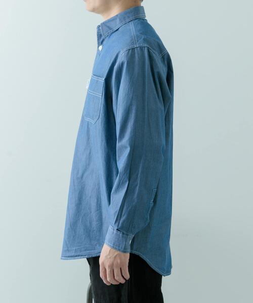ITEMS URBANRESEARCH(アイテムズ アーバンリサーチ)の「GUNGHO シャンブレーワークシャツ(シャツ/ブラウス・メンズ・ブラック/ブルー・MEDIUM/LARGE)」の8枚目の写真