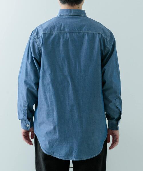 ITEMS URBANRESEARCH(アイテムズ アーバンリサーチ)の「GUNGHO シャンブレーワークシャツ(シャツ/ブラウス・メンズ・ブラック/ブルー・MEDIUM/LARGE)」の9枚目の写真