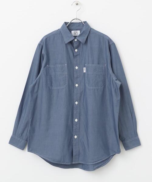 ITEMS URBANRESEARCH(アイテムズ アーバンリサーチ)の「GUNGHO シャンブレーワークシャツ(シャツ/ブラウス・メンズ・ブラック/ブルー・MEDIUM/LARGE)」の10枚目の写真