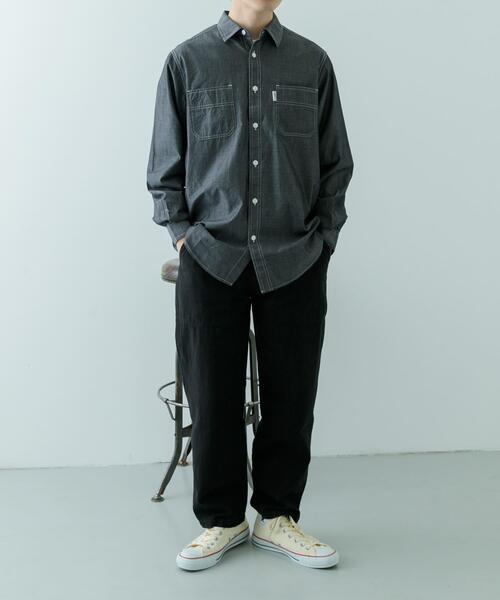 ITEMS URBANRESEARCH(アイテムズ アーバンリサーチ)の「GUNGHO シャンブレーワークシャツ(シャツ/ブラウス・メンズ・ブラック/ブルー・MEDIUM/LARGE)」の19枚目の写真