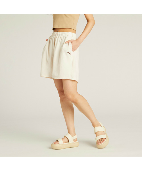 PUMA(プーマ)の「PUMA プーマ ウィメンズ ワードローブ ESS+ ショーツ(その他パンツ・レディース・ネイビー/オフホワイト・LARGE/SMALL/MEDIUM/X-LARGE)」の2枚目の写真