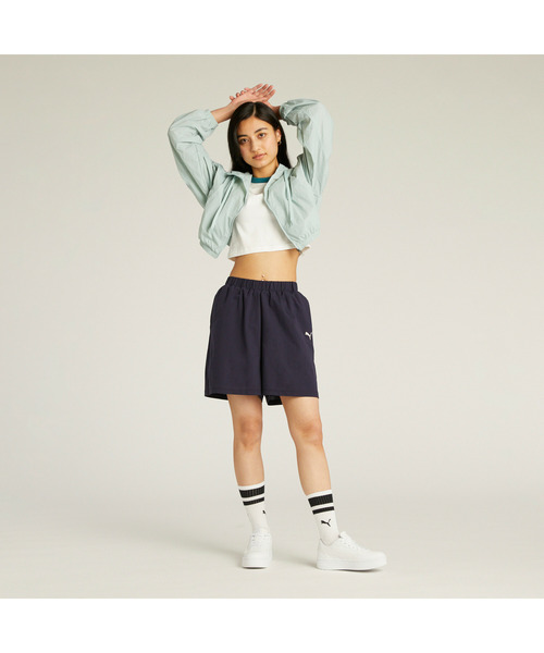 PUMA(プーマ)の「PUMA プーマ ウィメンズ ワードローブ ESS+ ショーツ(その他パンツ・レディース・ネイビー/オフホワイト・LARGE/SMALL/MEDIUM/X-LARGE)」の4枚目の写真