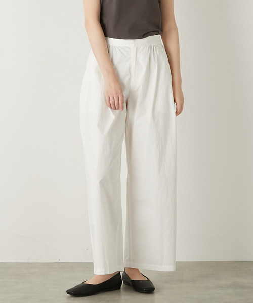 MELROSE claire（メルローズ クレール）の「【コットンウェザータックギャザーパンツ】（その他パンツ・レディース・ベージュ/オフホワイト/ダークネイビー・2/3）」の7枚目の写真