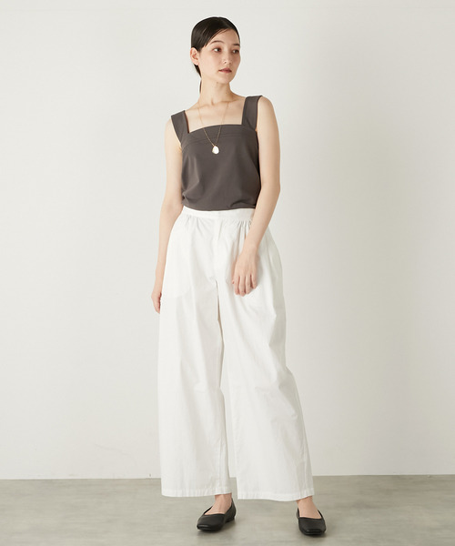 MELROSE claire（メルローズ クレール）の「【コットンウェザータックギャザーパンツ】（その他パンツ・レディース・ベージュ/オフホワイト/ダークネイビー・2/3）」の8枚目の写真