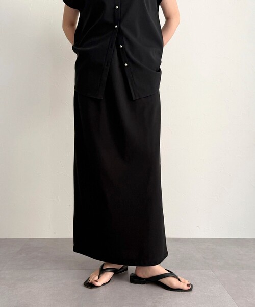 fredy emue（フレディエミュ）の「《セットアップ対応》ジョーゼットイーイジータイトスカート（スカート・レディース・チャコールグレー/ブラック・38/36）」の2枚目の写真