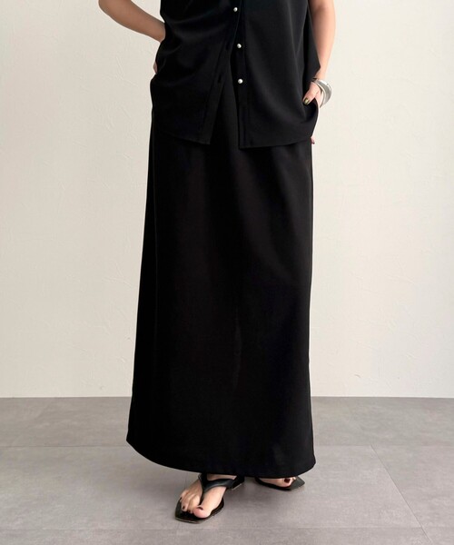 fredy emue（フレディエミュ）の「《セットアップ対応》ジョーゼットイーイジータイトスカート（スカート・レディース・チャコールグレー/ブラック・38/36）」の3枚目の写真