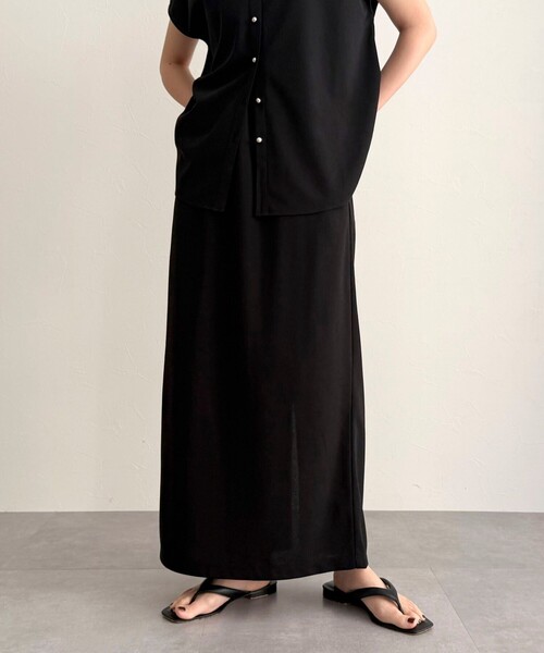 fredy emue（フレディエミュ）の「《セットアップ対応》ジョーゼットイーイジータイトスカート（スカート・レディース・チャコールグレー/ブラック・38/36）」の4枚目の写真