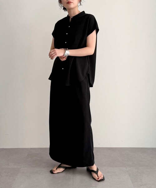 fredy emue（フレディエミュ）の「《セットアップ対応》ジョーゼットイーイジータイトスカート（スカート・レディース・チャコールグレー/ブラック・38/36）」の9枚目の写真