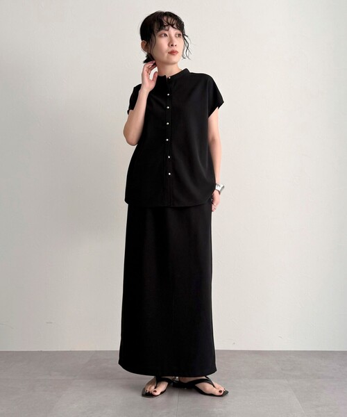 fredy emue（フレディエミュ）の「《セットアップ対応》ジョーゼットイーイジータイトスカート（スカート・レディース・チャコールグレー/ブラック・38/36）」の10枚目の写真