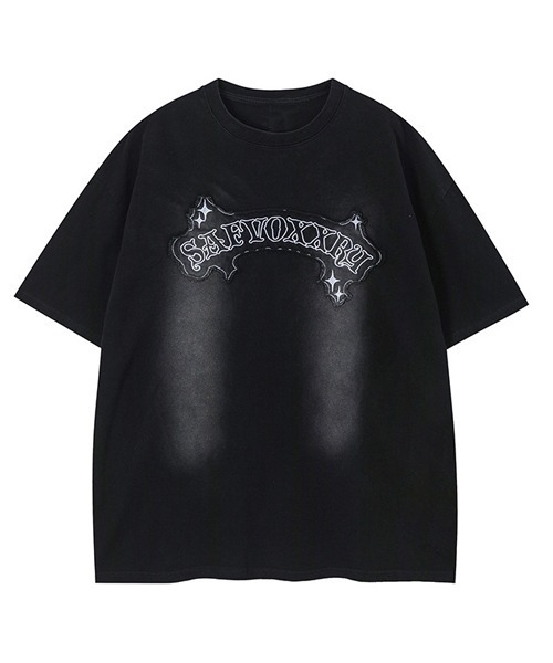 Ressaca(レサーカ)の「オーバーサイズユーズド加工刺繍ロゴTシャツ(Tシャツ/カットソー・メンズ・ブラック/ブラウン・M/L/XL)」の2枚目の写真