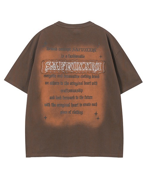 Ressaca(レサーカ)の「オーバーサイズユーズド加工刺繍ロゴTシャツ(Tシャツ/カットソー・メンズ・ブラック/ブラウン・M/L/XL)」の4枚目の写真