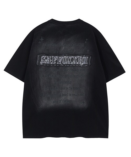 Ressaca(レサーカ)の「オーバーサイズユーズド加工刺繍ロゴTシャツ(Tシャツ/カットソー・メンズ・ブラック/ブラウン・M/L/XL)」の3枚目の写真