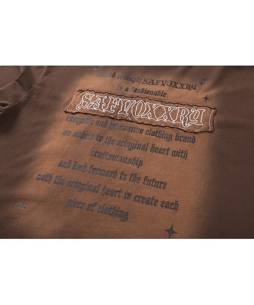 Ressaca(レサーカ)の「オーバーサイズユーズド加工刺繍ロゴTシャツ(Tシャツ/カットソー・メンズ・ブラック/ブラウン・M/L/XL)」の10枚目の写真