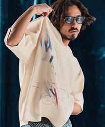 mt9528-Printed T-shirt -handwriting-esque- Tシャツ