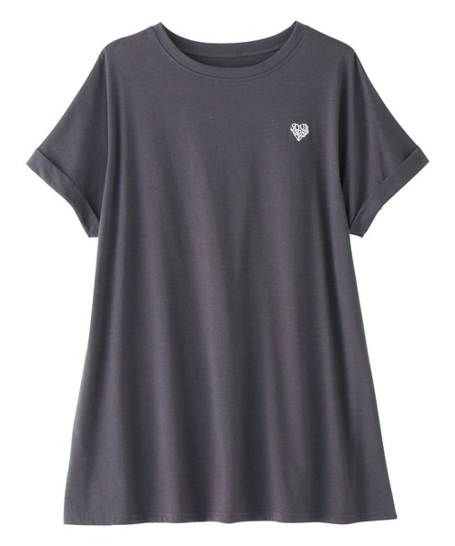 セール】大人の華やかプリントチュニックTシャツ（チュニック