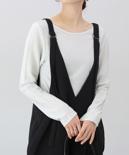 Aletta vita(アレッタビータ)の「2WAYラメプルオーバー(Tシャツ/カットソー・レディース・チャコール/ライトグレー・M)」の15枚目の写真