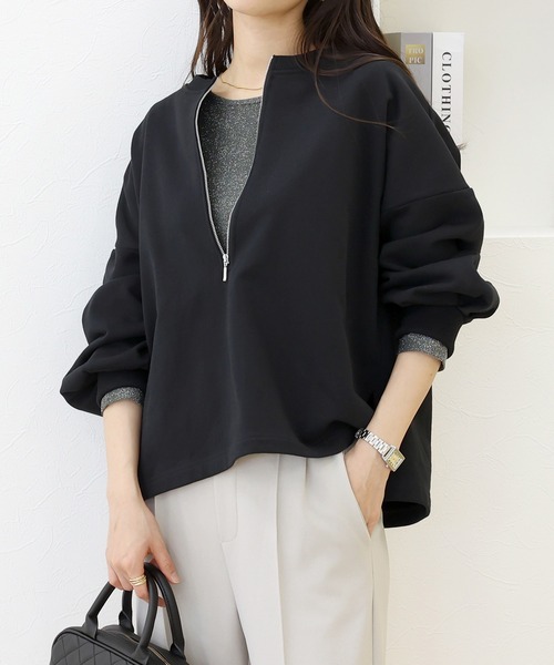 Aletta vita(アレッタビータ)の「2WAYラメプルオーバー(Tシャツ/カットソー・レディース・チャコール/ライトグレー・M)」の12枚目の写真