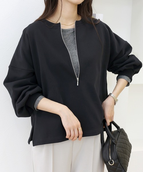 Aletta vita(アレッタビータ)の「2WAYラメプルオーバー(Tシャツ/カットソー・レディース・チャコール/ライトグレー・M)」の13枚目の写真