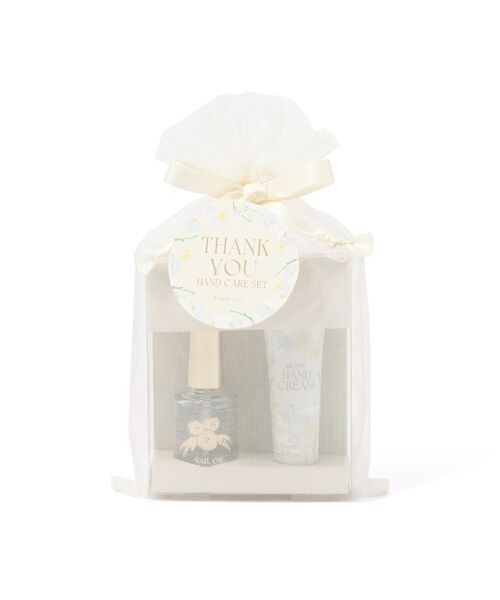 ギフトセット フラワー ホワイト（ネイルオイル＆ハンドクリーム）女性