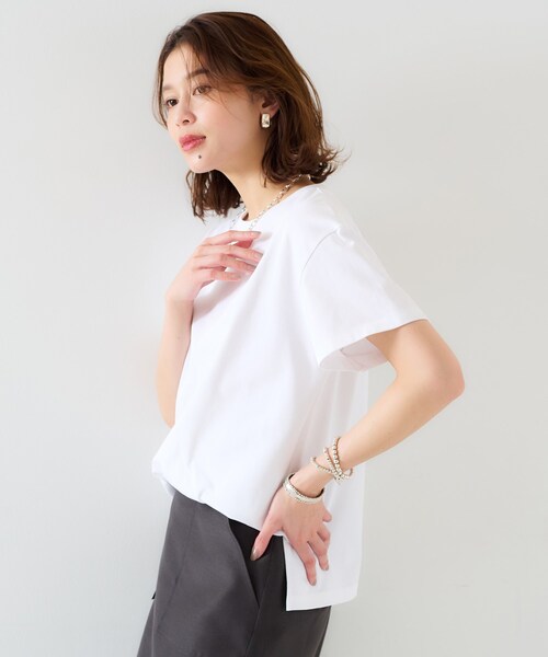 UNTITLED（アンタイトル）の「【ベーシック/インナーにも/手洗い可】クルーネックプルオーバー（Tシャツ/カットソー・レディース・ホワイト/ブラック/ブラウン系その他・00/02/04/44/48）」の20枚目の写真