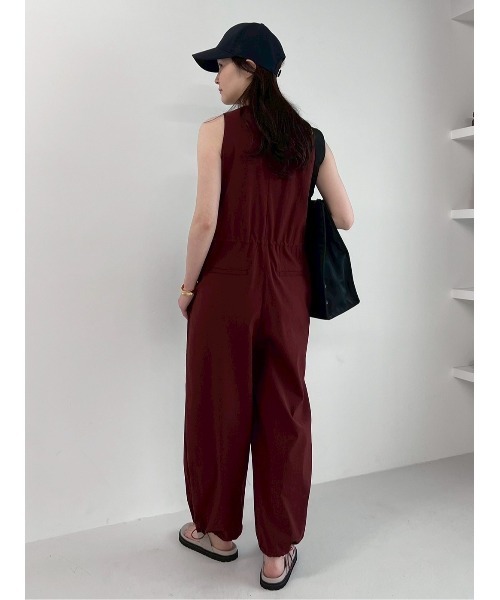 Mila Owen（ミラオーウェン）の「撥水ドロストナイロンサロペット