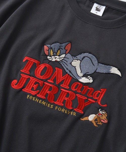 Tom&Jerry(トムアンドジェリー)の「【Tom & Jerry/トム & ジェリー】 アートワークデザイン 総刺繍 半袖クルーネックTシャツ(Tシャツ/カットソー・レディース・パープル/スミクロ/オフホワイト/杢グレー・M/L)」の12枚目の写真