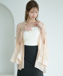 sleeve slit sheer button shirt / 袖スリットシアーボタンシャツ