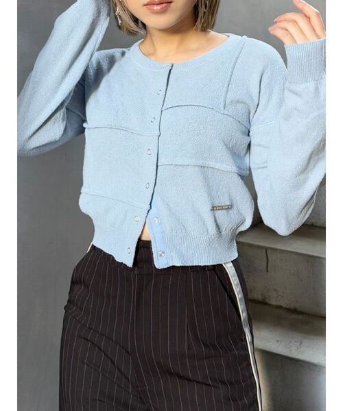 MURUA（ムルーア）の「スウィッチングカーデ（カーディガン/ボレロ・レディース・ブラック/ライトブルー/グレー・FREE）」の3枚目の写真