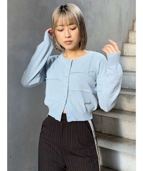 MURUA（ムルーア）の「スウィッチングカーデ（カーディガン/ボレロ・レディース・ブラック/ライトブルー/グレー・FREE）」の5枚目の写真