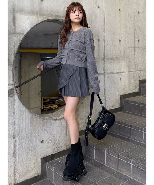 MURUA（ムルーア）の「スウィッチングカーデ（カーディガン/ボレロ・レディース・ブラック/ライトブルー/グレー・FREE）」の21枚目の写真