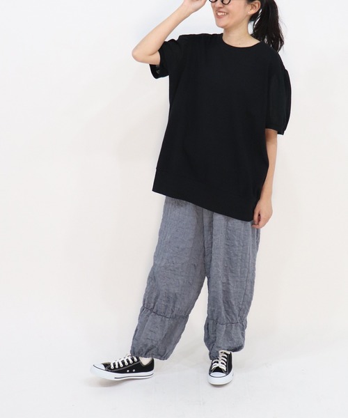 haupia（ハウピア）の「草原の風をまとうパンツ【パンツ】（その他パンツ・レディース・ブラック/ネイビー/ストライプ・MEDIUM）」の21枚目の写真