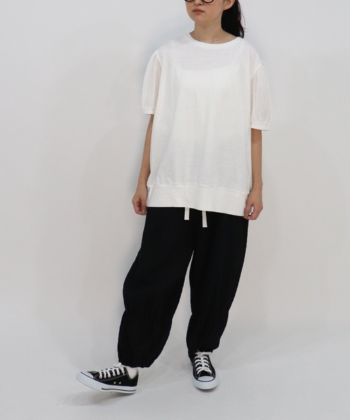 haupia（ハウピア）の「草原の風をまとうパンツ【パンツ】（その他パンツ・レディース・ブラック/ネイビー/ストライプ・MEDIUM）」の16枚目の写真