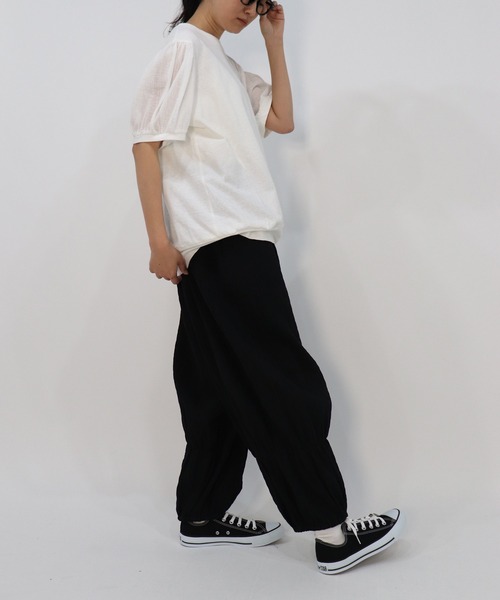 haupia（ハウピア）の「草原の風をまとうパンツ【パンツ】（その他パンツ・レディース・ブラック/ネイビー/ストライプ・MEDIUM）」の17枚目の写真