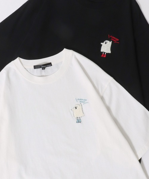 SITRY（シトリー）の「Embroidery T-shirt/別注柄 サガラ ワンポイント刺繍 オーバーサイズ 半袖Tシャツ レディース メンズ（Tシャツ/カットソー・メンズ・ホワイト系その他/ブラック/ブラック系その他/ホワイト/ホワイト系その他2/ホワイト系その他3/ブラック系その他2/ブラック系その他3・M/L）」の2枚目の写真