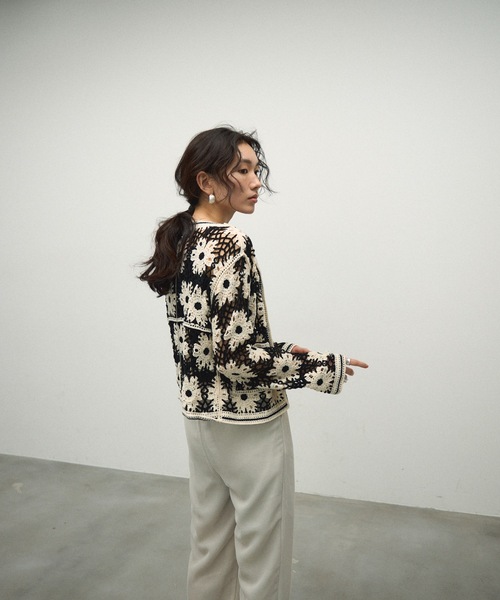 Lutim by u（ルチバイユー）の「Crochet Knit Cardigan / クロシェニットカーディガン（カーディガン/ボレロ・レディース・ブラック/ブラウン・FREE）」の6枚目の写真