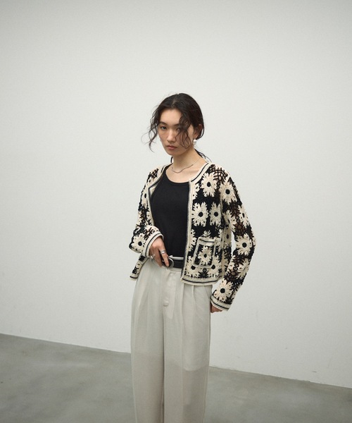 Lutim by u（ルチバイユー）の「Crochet Knit Cardigan / クロシェニットカーディガン（カーディガン/ボレロ・レディース・ブラック/ブラウン・FREE）」の10枚目の写真